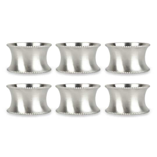 Beaded Silver Napkin Ring, 6ct.